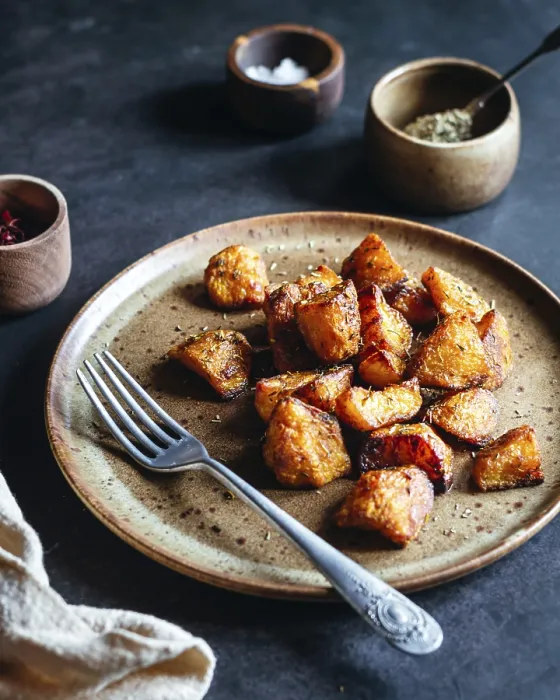 Framed Print : Herb Roasted Potatoes on a Rustic Plate Print Framed Print : Herb Roasted Potatoes on a Rustic Plate Print