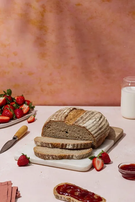 Framed Print : Rustic Bread and Fresh Fruits Print Framed Print : Rustic Bread and Fresh Fruits Print