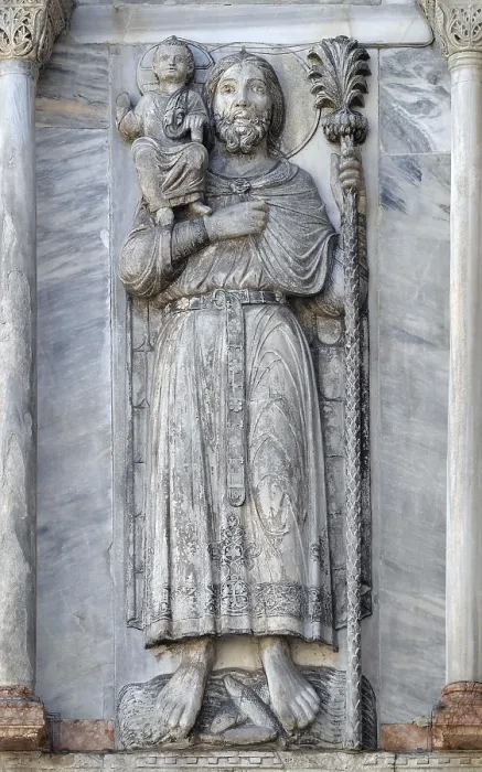 Framed Print : Saint Christopher Facade Detail Print, Venice Italy Framed Print : Saint Christopher Facade Detail Print, Venice Italy