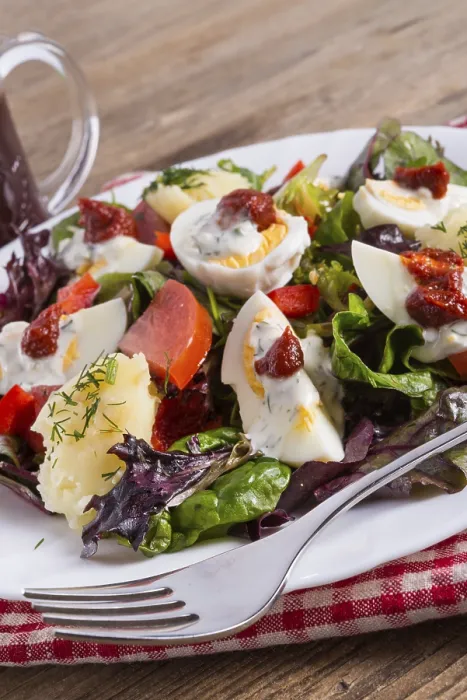 Framed Print : Salad with Boiled Egg Print Framed Print : Salad with Boiled Egg Print
