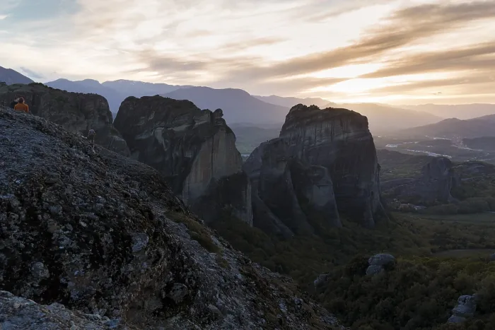 Framed Print : Meteora Sandstone Formations Print at Dusk Framed Print : Meteora Sandstone Formations Print at Dusk