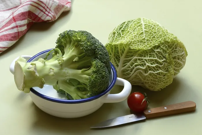 Framed Print : Savoy Cabbage and Broccoli Print Framed Print : Savoy Cabbage and Broccoli Print