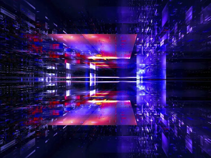 Framed Print : Abstract Sci-fi Print: Fractal Tunnel Perspective Framed Print : Abstract Sci-fi Print: Fractal Tunnel Perspective