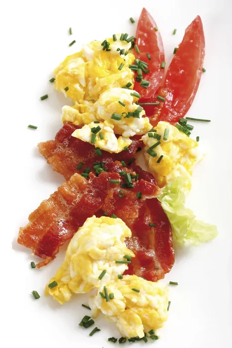 Framed Print : Scrambled Eggs and Breakfast Bacon Print Framed Print : Scrambled Eggs and Breakfast Bacon Print