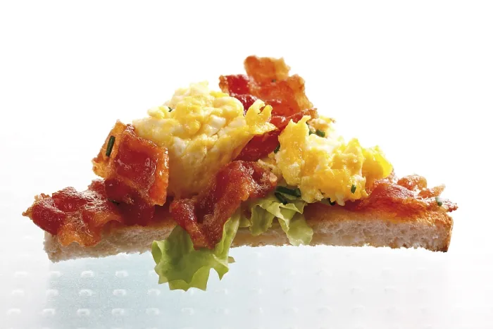 Framed Print : Scrambled Eggs and Breakfast Bacon Print