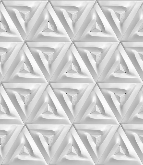 Framed Print : Seamless 3D Geometric Pattern Print in Monochrome