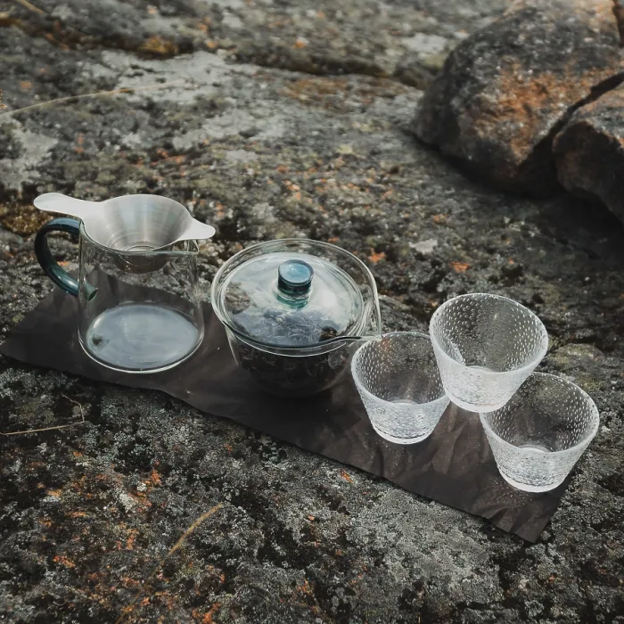 Framed Print : Rocky Tea Setup Print Framed Print : Rocky Tea Setup Print