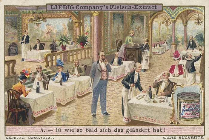 Framed Print : Belle Epoque Dining Room Print, circa 1900