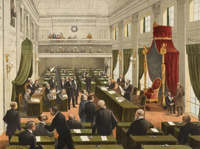 Framed Print : Print of the Second Chamber of States General, circa 1900 Framed Print : Print of the Second Chamber of States General, circa 1900