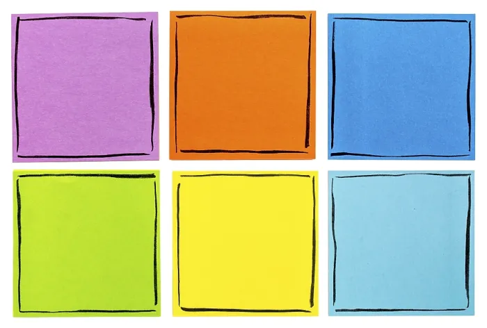 Framed Print : Set of Six Blank Reminder Notes Print Framed Print : Set of Six Blank Reminder Notes Print