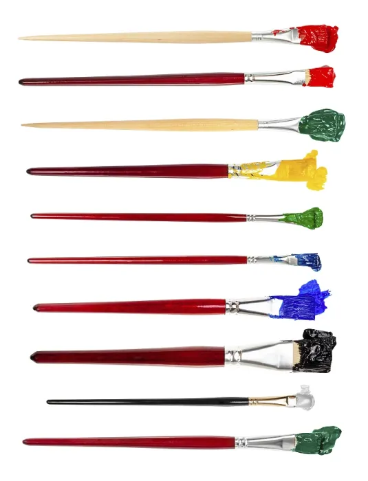 Framed Print : Set of Flat Brushes with Colored Tips Print Framed Print : Set of Flat Brushes with Colored Tips Print