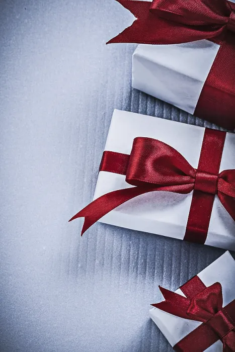 Framed Print : Set of Present Boxes Print on White Background