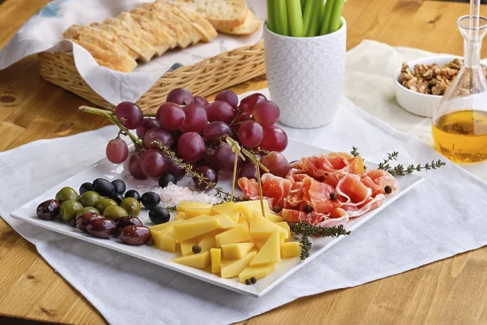 Framed Print : Set of Various Appetizers for Wine Print Framed Print : Set of Various Appetizers for Wine Print