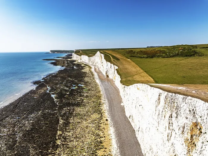 Framed Print : Seven Sisters Cliffs Drone Print, East Sussex, England Framed Print : Seven Sisters Cliffs Drone Print, East Sussex, England