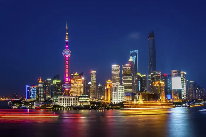 Framed Print : Shanghai Print - Cityscape at Night Framed Print : Shanghai Print - Cityscape at Night
