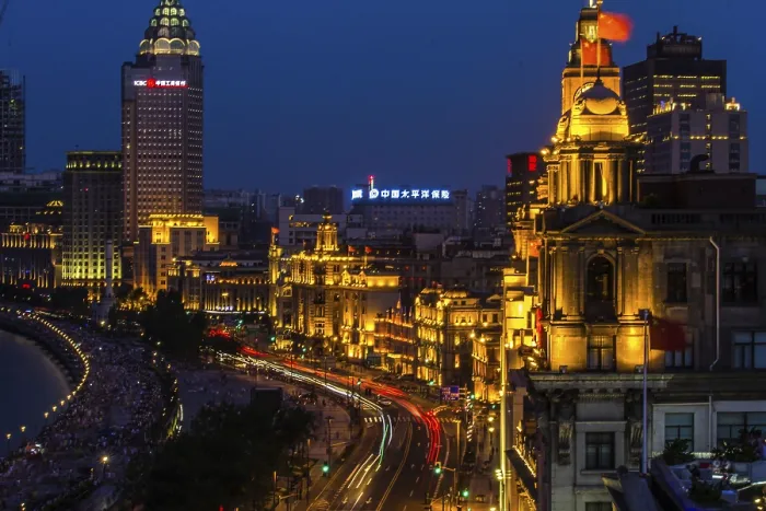 Framed Print : Shanghai Print - Cityscape at Night Framed Print : Shanghai Print - Cityscape at Night