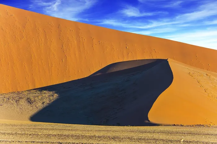 Framed Print : Sharp Border of Light Print: Namibian Desert Sunset
