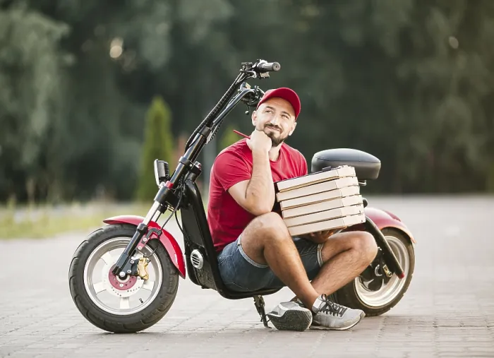 Framed Print : Full Shot Delivery Guy Thinking Print Framed Print : Full Shot Delivery Guy Thinking Print