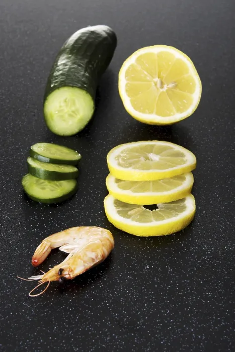 Framed Print : Shrimp on Table Print Framed Print : Shrimp on Table Print