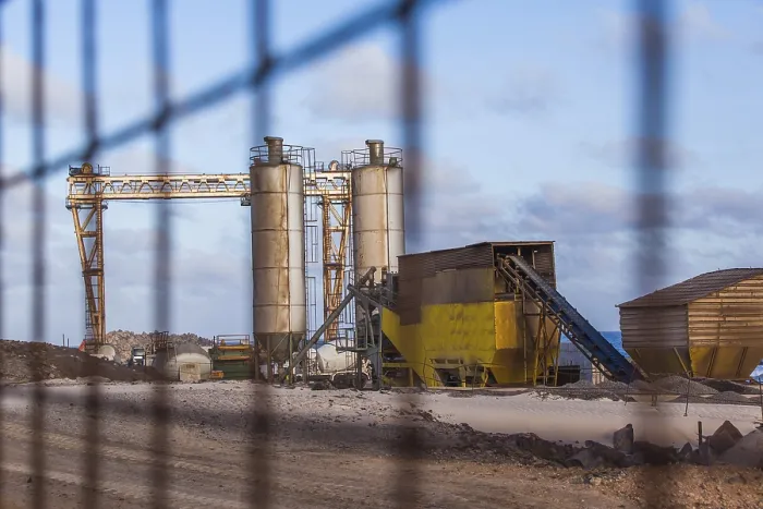 Framed Print : Silo Print on a Construction Site Framed Print : Silo Print on a Construction Site