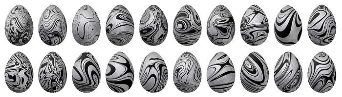 Framed Print : Silver Easter Eggs Print - Trendy Style Design Framed Print : Silver Easter Eggs Print - Trendy Style Design