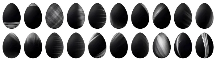 Framed Print : Silver Easter Eggs Print - Trendy Style Set Framed Print : Silver Easter Eggs Print - Trendy Style Set