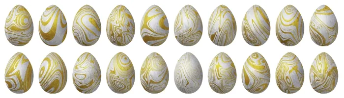 Framed Print : Silver and Gold Easter Eggs Print, Trendy Style Set Framed Print : Silver and Gold Easter Eggs Print, Trendy Style Set