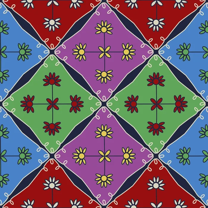 Framed Print : Simple Geometric Floral Print Framed Print : Simple Geometric Floral Print
