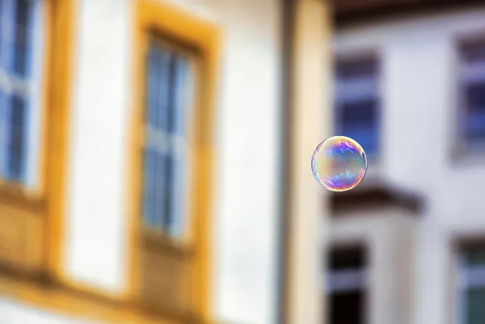 Framed Print : Single Soap Bubble Print, Bielefeld City Centre