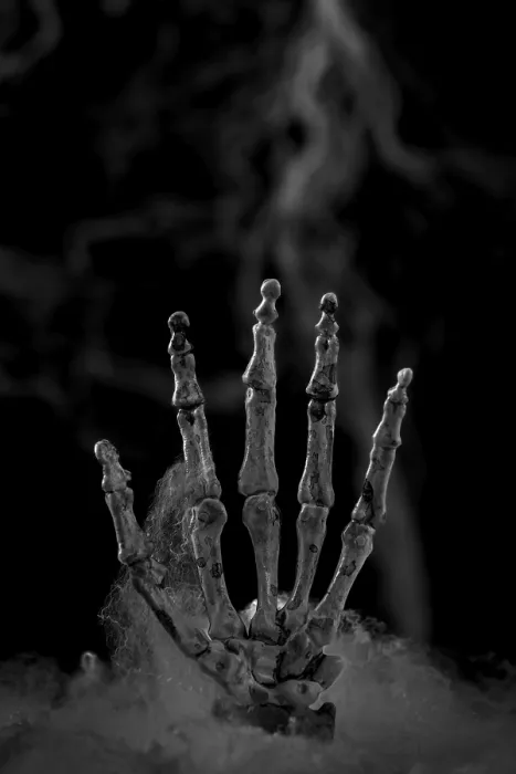 Framed Print : Black and White Skeleton Hand Print in Copy Room Framed Print : Black and White Skeleton Hand Print in Copy Room