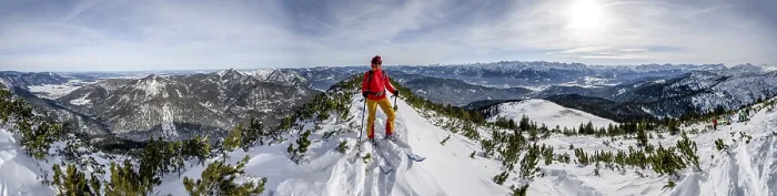 Framed Print : Ski Tourer at Simetsberg Summit Print, Bavaria Germany