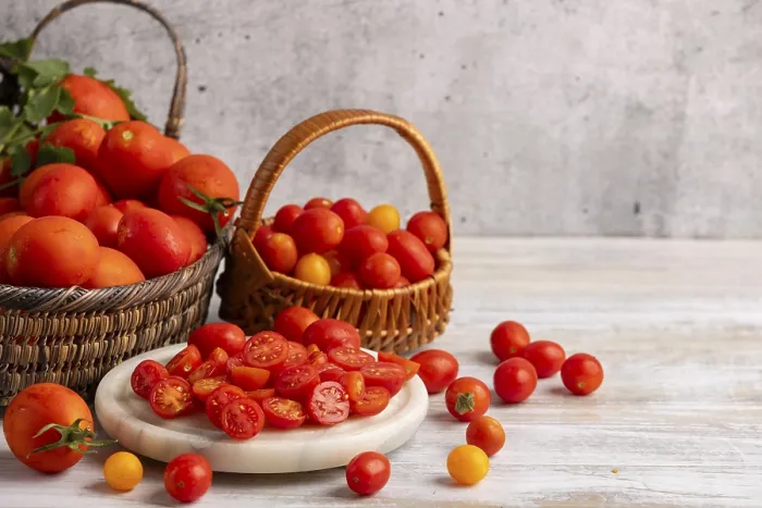 Framed Print : Sliced Tomatoes on White Marble Print Framed Print : Sliced Tomatoes on White Marble Print