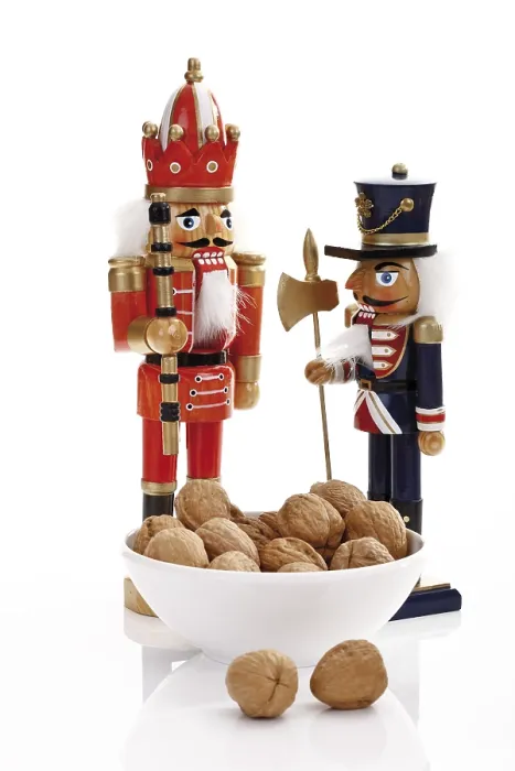 Framed Print : Walnut Print with Nutcracker Figures Framed Print : Walnut Print with Nutcracker Figures