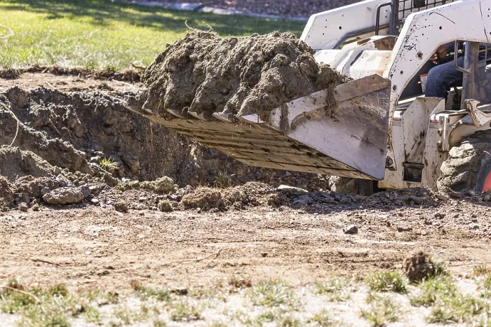 Framed Print : Small Bulldozer Digging in Yard Print Framed Print : Small Bulldozer Digging in Yard Print
