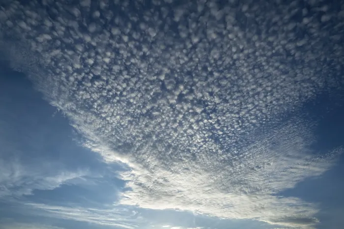 Framed Print : Small Cirrocumulus Clouds Print, Vandee Coast, France