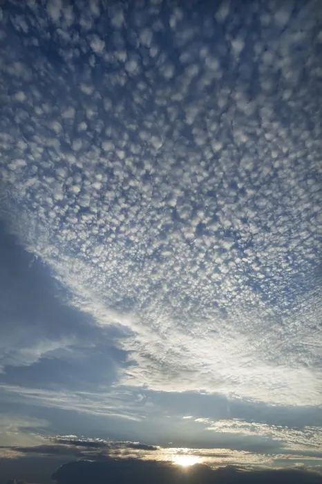 Framed Print : Small Cirrocumulus Clouds Print, Vandee Coast, France