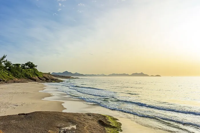 Framed Print : Rio de Janeiro Beach Print at Dawn Framed Print : Rio de Janeiro Beach Print at Dawn