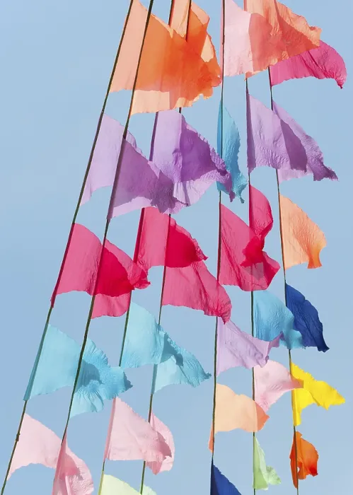 Framed Print : Colorful Flags Flying in Blue Sky Print Framed Print : Colorful Flags Flying in Blue Sky Print