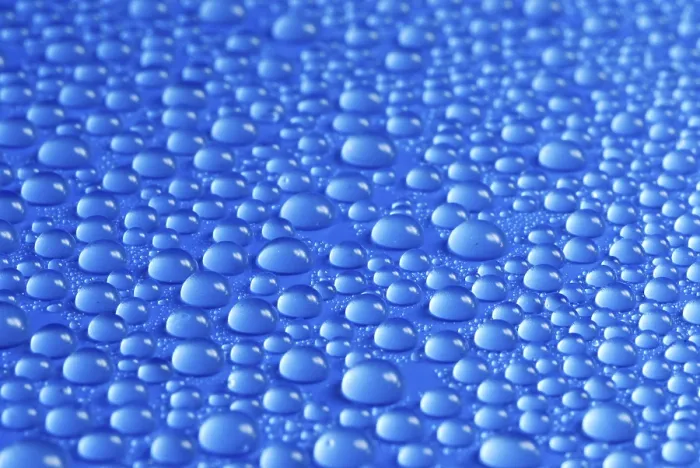 Framed Print : Water Drops on Blue Surface Print Framed Print : Water Drops on Blue Surface Print