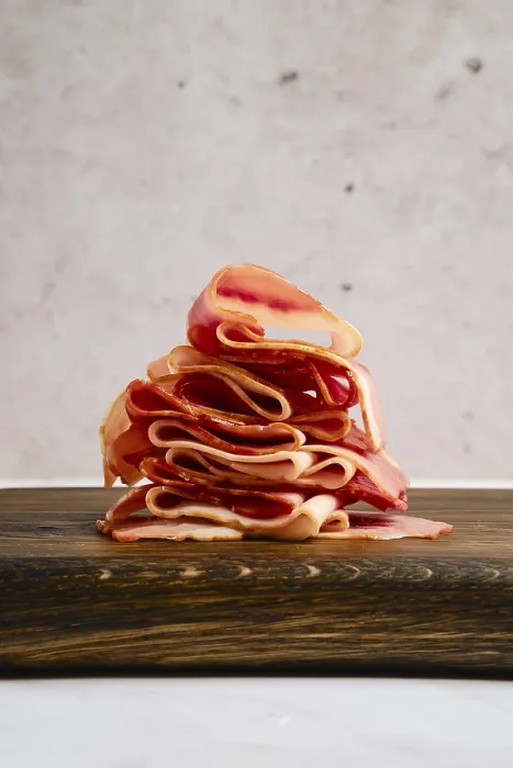 Framed Print : Smoked Bacon Pieces Print Framed Print : Smoked Bacon Pieces Print