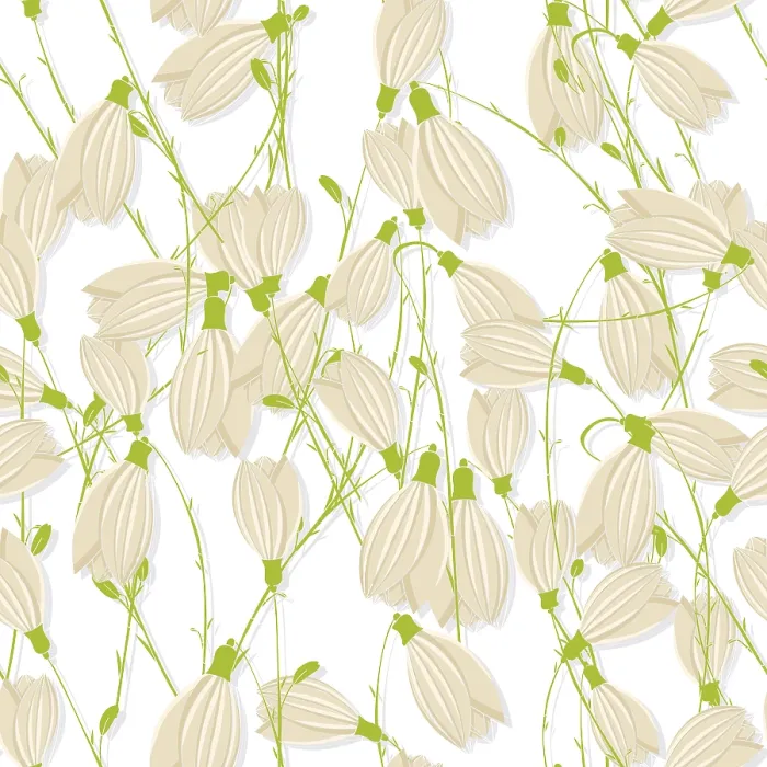 Framed Print : Snowdrop Seamless Pattern Print in White Framed Print : Snowdrop Seamless Pattern Print in White