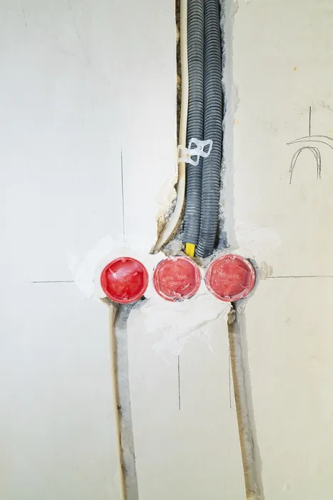 Framed Print : Three Sockets Built into the Wall - Print Framed Print : Three Sockets Built into the Wall - Print