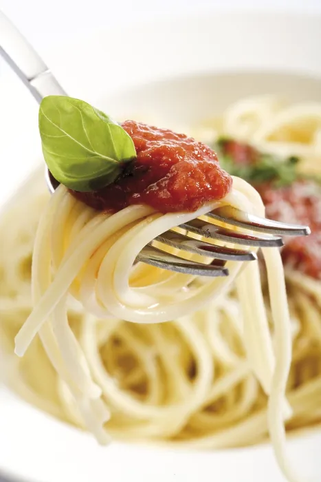 Framed Print : Spaghetti Bolognese Print on a Fork