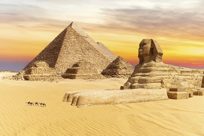 Framed Print : Egyptian Pyramids Print at Sunset Framed Print : Egyptian Pyramids Print at Sunset
