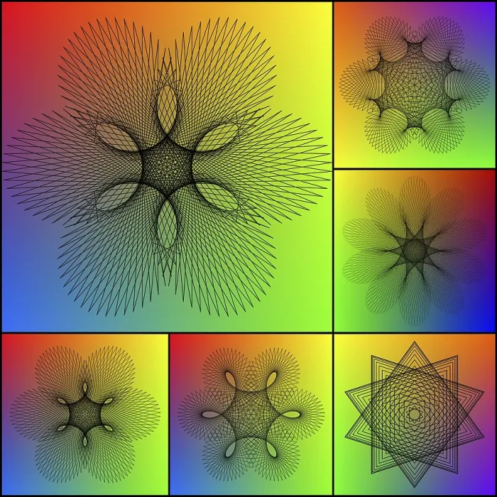 Framed Print : Spirography Print with Intricate Geometric Patterns Framed Print : Spirography Print with Intricate Geometric Patterns