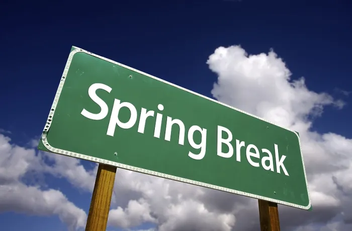 Framed Print : Spring Break Road Sign Print with Dramatic Clouds Framed Print : Spring Break Road Sign Print with Dramatic Clouds