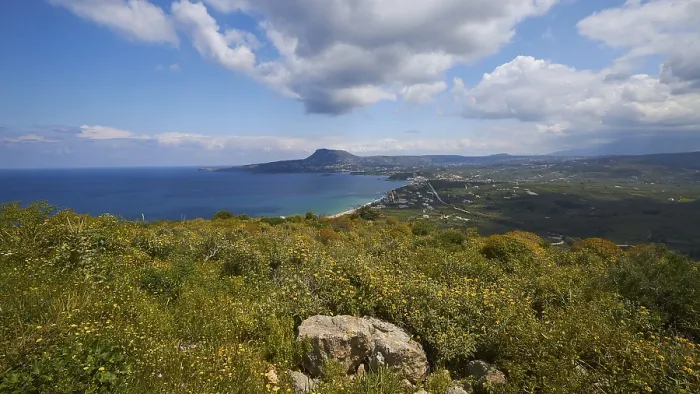 Framed Print : Panoramic Print of Spring in Crete, Drapanon Peninsula Framed Print : Panoramic Print of Spring in Crete, Drapanon Peninsula