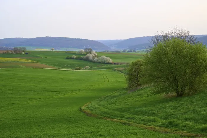 Framed Print : Spring Landscape Print, Mönchberg, Bavaria, Germany
