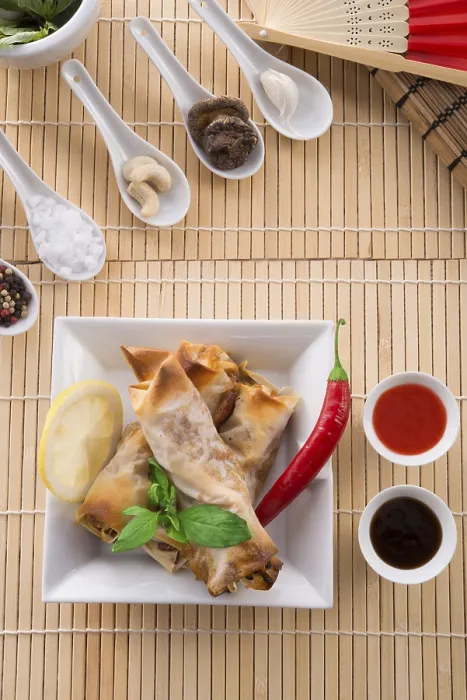 Framed Print : Spring Roll Print, Southeast Asian Cuisine