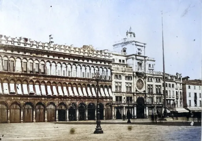Framed Print : Venetian Print: St. Mark's Square Scene, c. 1880 Framed Print : Venetian Print: St. Mark's Square Scene, c. 1880
